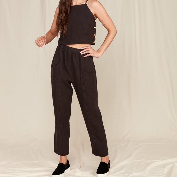 Mate The Label Linen Pants Black Willow 